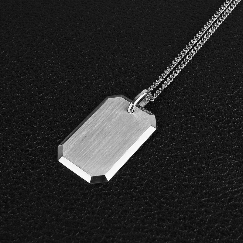 Men's Silver Tag Necklace (Customizable)