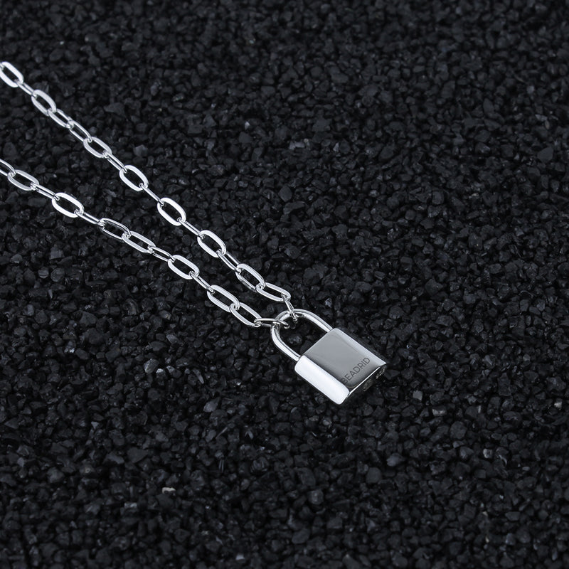 Women's Silver Lock Necklace