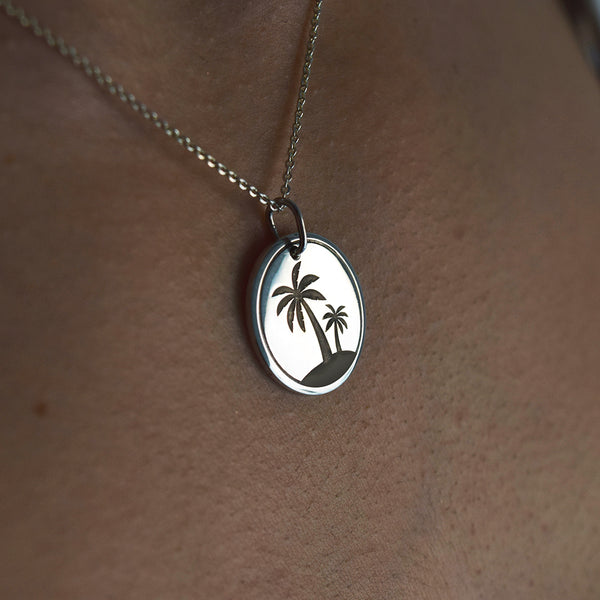 Silver Palm Necklace - Beadrid