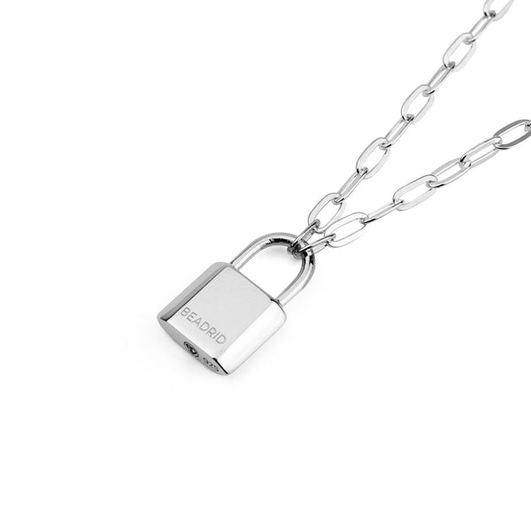 Women's Silver Lock Necklace - Beadrid