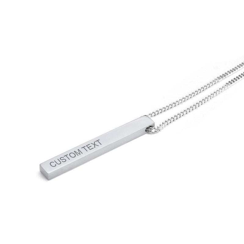 Men's Silver Bar Necklace (Customable) - Beadrid