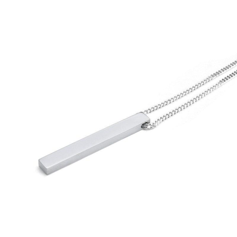 Men's Silver Bar Necklace (Customable) - Beadrid