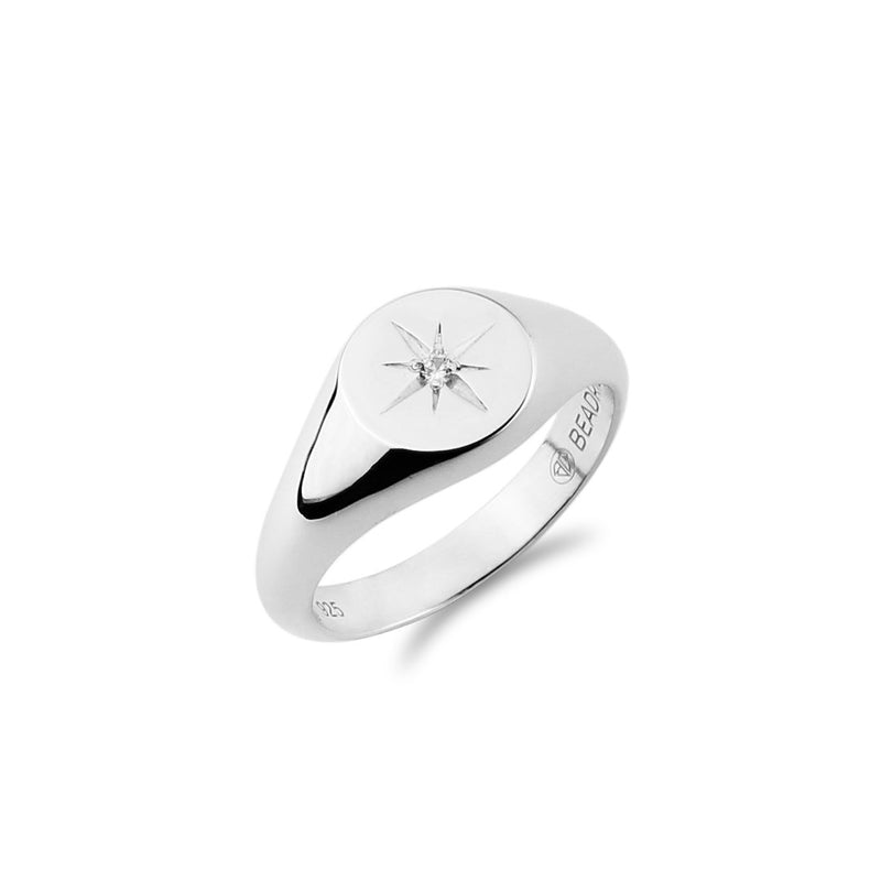 Women's Signet Ring with Star - Beadrid