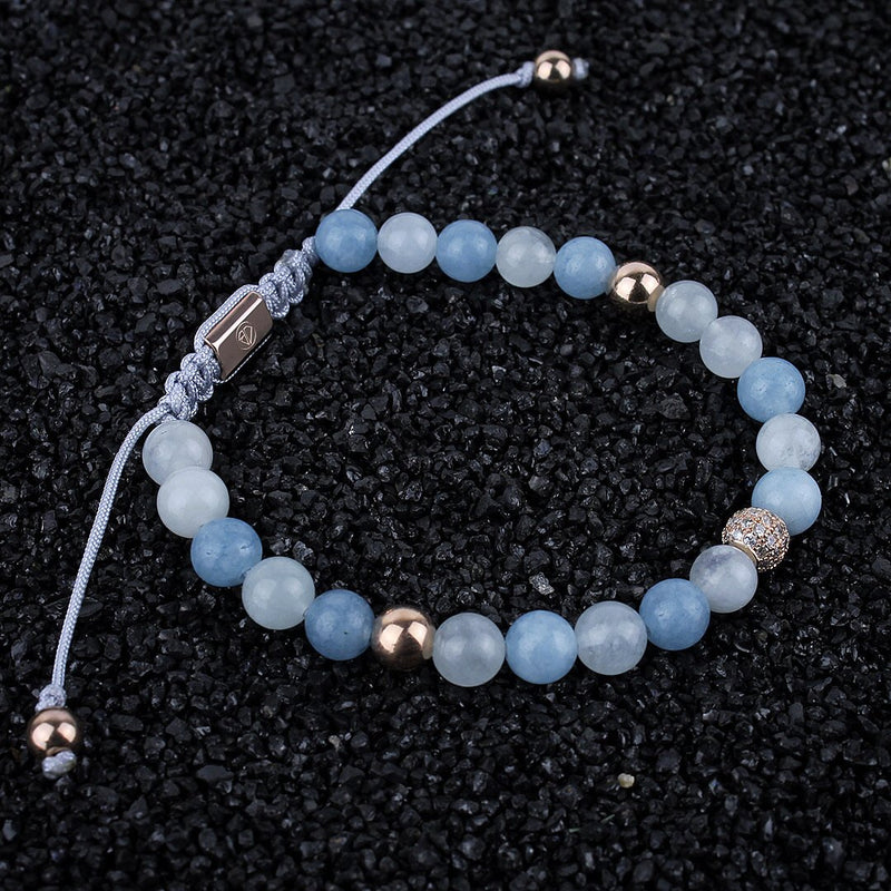 Rose Serenity Aquamarine Bracelet for Her - Beadrid