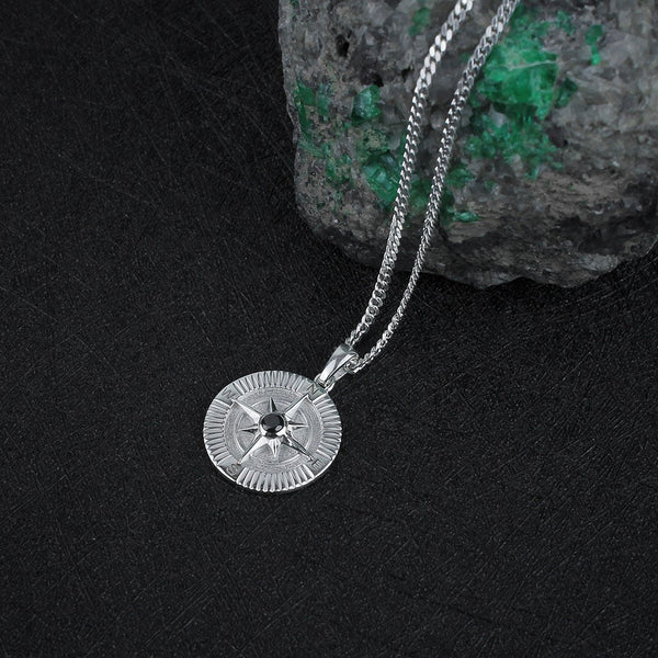 Silver Compass Necklace - Beadrid
