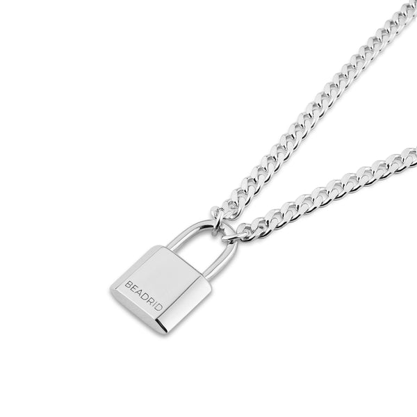 Men's Silver Lock Necklace