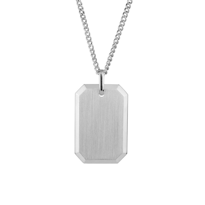 Men's Silver Tag Necklace (Customable) - Beadrid