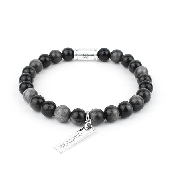 Obsidian Personalized Tag Bracelet - Beadrid
